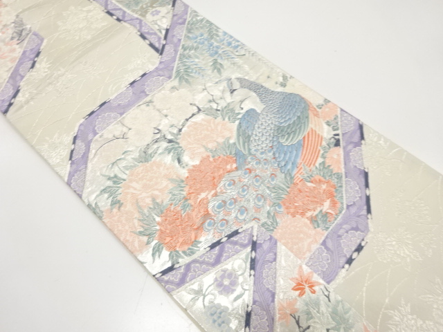 JAPANESE FUKURO OBI / WOVEN PEACOCK